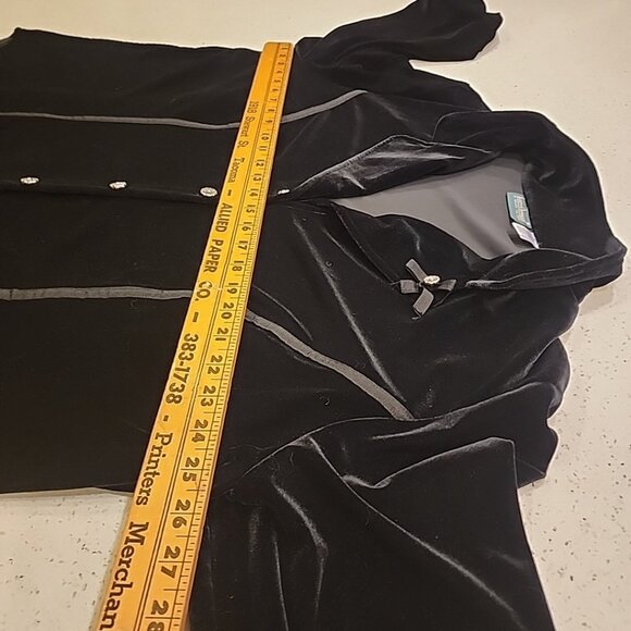 Harve Benard Holtzman Women's Velvet Button Front Shirt 2x Black - Picture 7 of 7